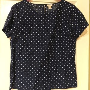 JCrew navy polka dot, size S